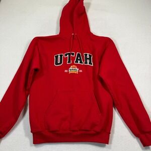 Champion Utah‎ University Hoodie Mens M Red Pullover Logo Tostitos 2025